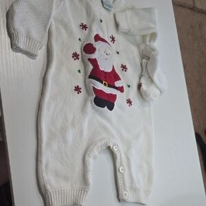 Vintage Babies R Us Knit Santa Outfit W/booties 0-3 NWT [Other]